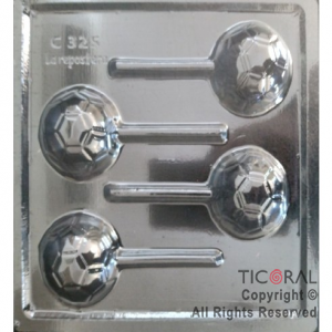 MOLDE PLACA 00C325 CHUPETIN FUTBOL 160X160MM APROX TRANSPARENTE x 10